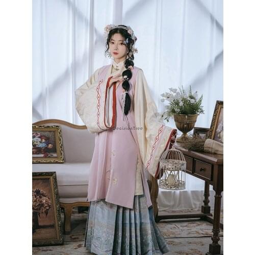 2021 chinese traditional clothing hanfu festival streetwear fairy clothes printed elegant folk dance costume performance costume