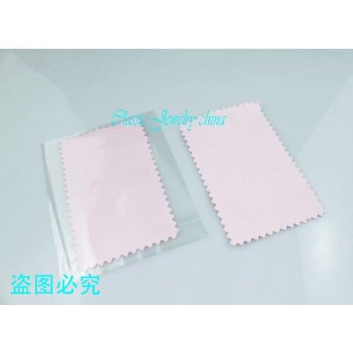 Pink color opp bag packing imitate buckskin Silver cleaning cloth silver polishing cloth 10x6cm 50PCS/lot