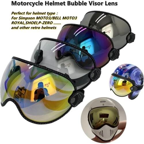Motorcycle Helmet Bubble Visors Helmet Glasses Lens Shield Fit For MOTO3 SHOEI,P-ZERO Retro Casco Motorbike Helmet Accessories