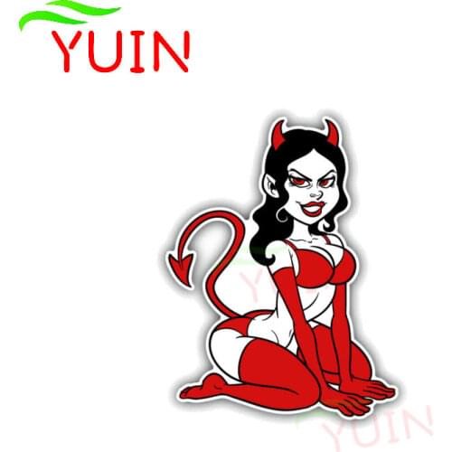 Woman Devil Sexy Love Car Sticker Funny Fashion Style PVC Body Windshield Decoration Cars Accessories Waterproof Decal 13*10cm