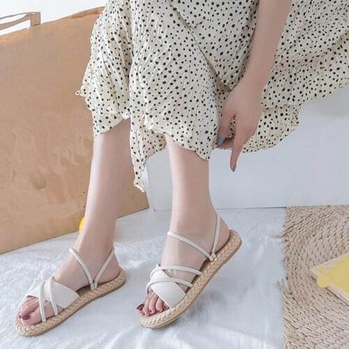 Womens Slippers Fashion Female Sandals Summer Flat Shoes Cross Narrow Band Slip On Soft Bottom Flock Casual Slides 2020 Comfort