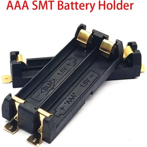1/2 Slot AAA Battery Holder SMD SMT Battery Box With Bronze Pins DIY Lithium Battery Spring Box