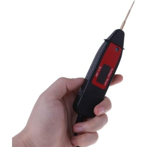 1.65m Spring Line Car Digital LCD Electric Voltage Test Pen Probe Detector Tester With LED Light for Auto Car Testing Tool