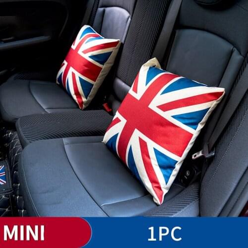 1PC Top Quality Car Seat Pillow Backrest Cushion For Mini Cooper Union Jack Styling Interior Accessories PP Cotton