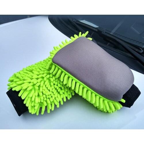 1pc Premium Soft Super Absorbancy High Density Auto Care Wash Towel Mitt Glove Car Cleaning Chenille Sponge Easy To Dry