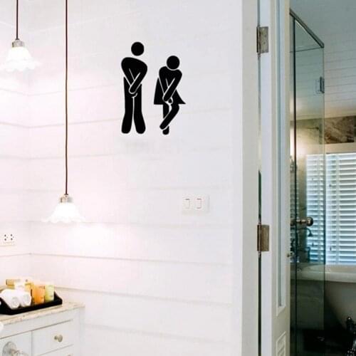 1Pc Funny Toilet Entrance Sign Decal Vinyl For Shop Office Home Cafe Hotel decor Hot Search