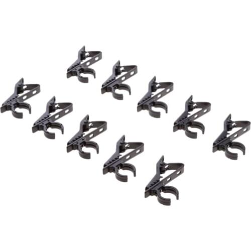 10Pcs Black Metal Mini 12mm Dia Lavalier Lapel Collar Clip Mic Microphone Holder Grip for Samson Headset