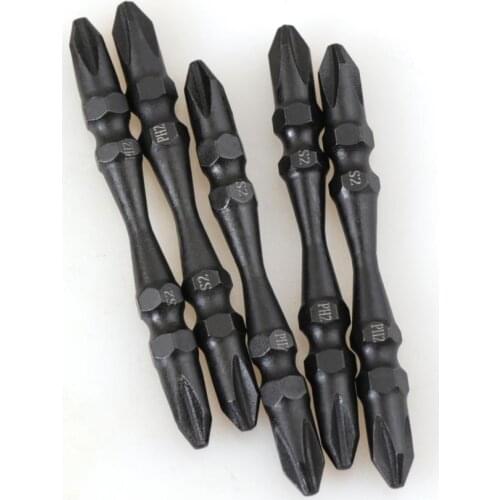 10PCS Magnetic Anti Slip Electric Screwdriver Bits Precision PH2 Phillips Double Cross Head 65mm 100mm S2 Strong hardness bit