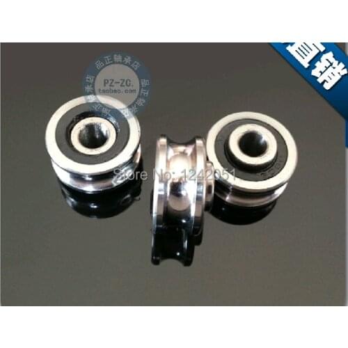 10pcs SG15 U Groove Sealed ball bearings 5x17x8 mm Track guide roller bearing (single row balls)