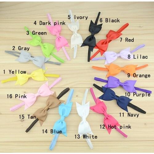 16 pcs/lot , Ribbon Bow on Skinny headband