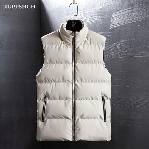 2021 Autumn Winter New Men Down Vest Jacket Men Warm Plus Size High Quality Casual Vest Slim Waistcoat Jacket Men Jacket