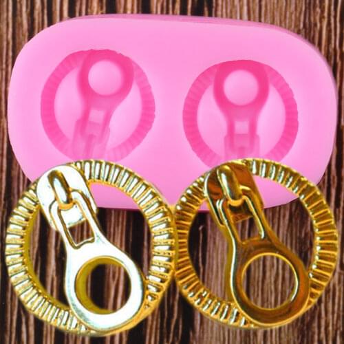 3D Zipper Pulls Silicone Molds Cupcake Topper Fondant Cake Decorating Tools Jewelry Resin Clay Candy Chocolate Gumpaste Moulds