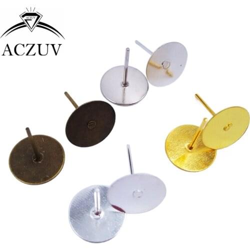 5000pcs 4mm 6mm 8mm 10mm Earring Pins Stud Earring Posts with Pad Jewelry Findings EDT016