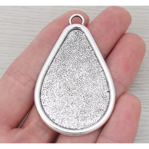 6 x Tibetan Silver Frame Oval Geometry Bezel Blank Necklace Pendants Tray Cameo Cabochon Base Setting Jewellery Necklace Making