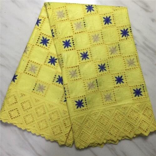 African lace fabric 5 Yards high quality lace 2021 new swiss voile lace fabric embroidered cotton lace for wedding PLC247
