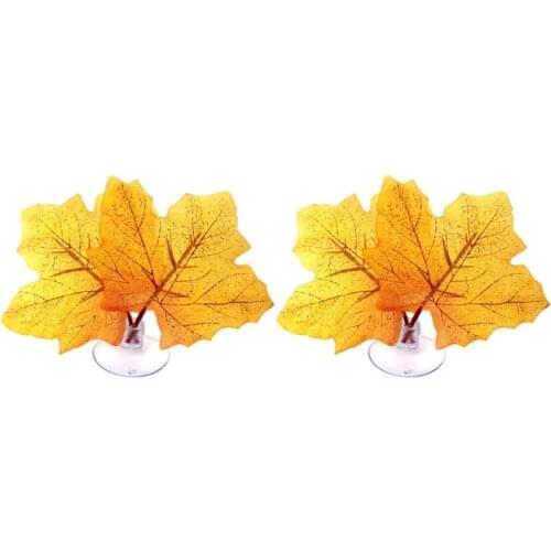 2Pcs Fish Tank Aquarium Artificial Leaf Betta Fish Rest Plant Fish Hide Play Bed