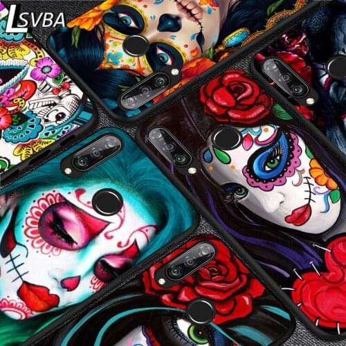 Catrinas and skull For Huawei Y9S Y8S Y6S Y9A Y7A Y8P Y7P Y5P Y6P Y7 Y6 Y5 Pro Prime 2020 2019 Black Soft Phone Case