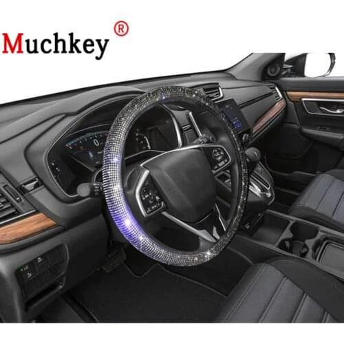 For Honda CR-V 2020 New Diamond Leather Steering Wheel Cover Anti-Slip Wear-Resistant Auto Wheel Protector