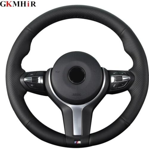 DIY Black Artificial Leather Car Steering Wheel Cover For BMW F87 M2 F80 M3 F82 M4 M5 F12 F13 M6 F85 X5 M F86 X6 F33 F30 M Sport