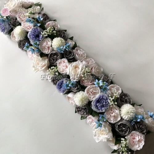 3D Artificial Flower Row And Fake Flowers Runner Use Rose Peony For Wedding Background Decoration