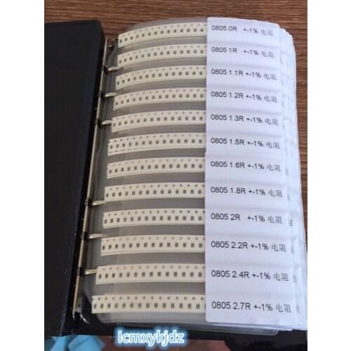 100PCS/Lot 0805 1% resistance 0ohm-1M 0R 10R 100R 10K 100K 4.7R 47K 4.7K SMD Resistor Kit Assorted Kit ,New free shipping