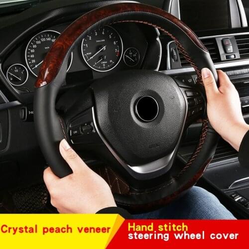 Leather Four Seasons Car Steering Wheel Cover Universal Non-Slip Steering Case Wheel Cover Steering-Wheel Interior Accessories