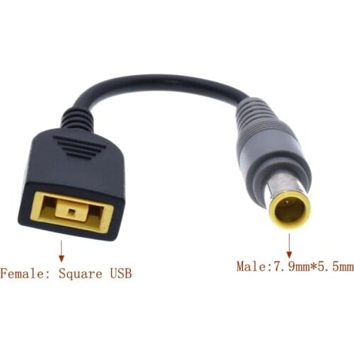 DC Square USB Plug Female To 7.9x5.5mm Male Power Adapter Converter Connector Cable Cord for Lenovo Thinkpad Charger Adapter