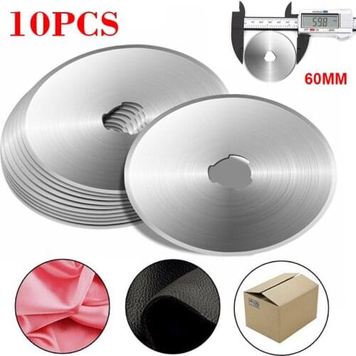 10pcs Rotary Cutter Blades 60mm Steel Spare Refill Blades Disc Patchwork Fabric Leather Craft Sewing Supplie Rotary Cutter Blade