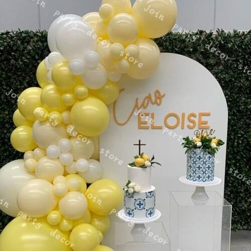 Macaron Global Baloon Garland Latex DIY Balloon Arch Set Baby Shower Yellow White Birthday Party Supplies Backdrop WEDDING Decor