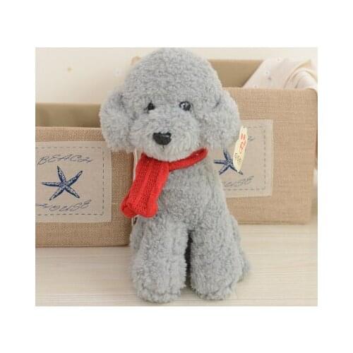 Lovely squatting teddy dog 30 cm plush toy ,scarf dog doll toy ,Christmas gift d5333