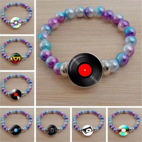 Fashion simple classical style vinyl record retro gramophone record glass bracelet music lover gift wholesale and retail