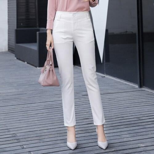 2021 spring new high waist pants trousers women slim slimming pencil pants fashion simple straight casual pants