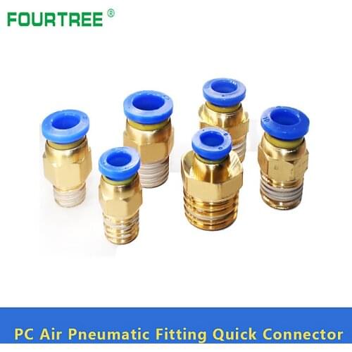 1Pcs PC Air Pneumatic Fitting Quick Connector M5 4mm 6mm 8mm 10mm 12mm Male Thread 1/4 1/2 1/8 3/8 Compressed Hose Connection