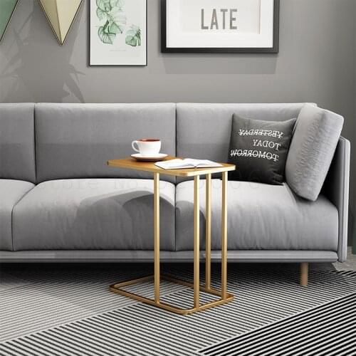 Simple Tieyi Small Tea Table Modern Marble Small Apartment Living Room Sofa Corner Bedside Table