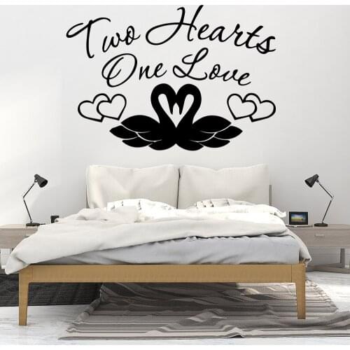 Drop Shipping Two heaits one love Home Decoration Accessories For Babys Rooms Vinyl Mural Decal