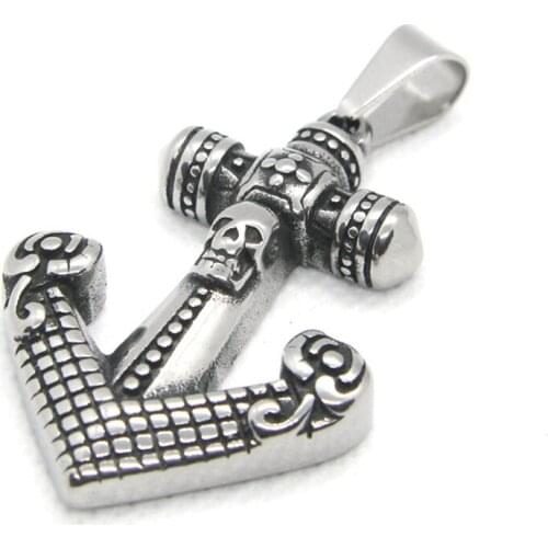 Rany&Roy Newest Anchor Skull Pendant 316L Stainless Steel Jewelry Band Party Anchor Pendant