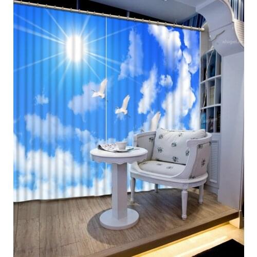 Luxury Blackout 3D Window Curtains For Living Room Bedroom blue room curtains Blackout curtain