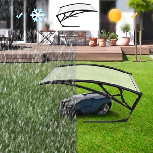100 X 78 Cm Garden Canopy Sun Shelter Awning Garage Roof Robot Lawn Mower Easy Assemble Anti-UV Shades ABS Lawn Mower Awning HWC