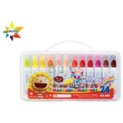 Simbalion 12/24/36 color Washable color pen safe and non-toxic washable color pen for childrens watercolor brush art supplies