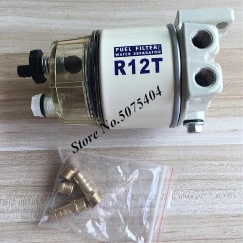 2PCS Fuel Filter R12T Fuel/ Water Separator Complete Assembly Diesel Engine For Racor 120ad 140 Series Automotive Parts
