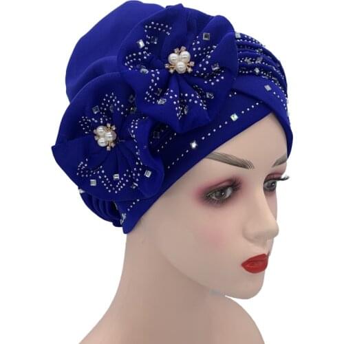 African Turban Cap 2021 Auto Gele Headtie Islamic Hat For Ladies Head Wraps Nigerian Wedding Gele Cap Already Muslim Headscarf