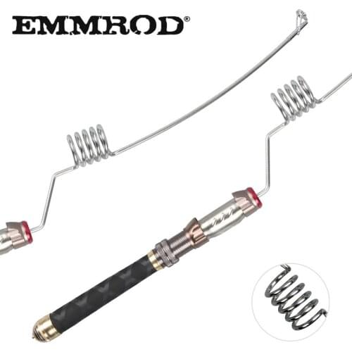 EMMROD Stainless Steel Fishing Rod Short Portable Spinning rod EVA+Stainless Steel+Aluminum Handle Ice rod Sea Boat pole GZ