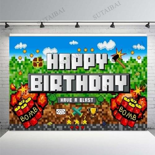 Happy Play Game Video Background Boy Birthday Party Decoration Backdrop Photography Photo Studio Baby Shower Vinyl Banner