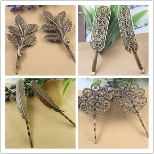 A pair Woman Hair Pin CLIP Vintage Hairpins CUTE Hair Clips for Woman Tiara fashion Filigree Accessories Hairgrip Headwear
