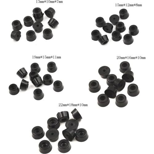 10Pcs Anti Slip Furniture Legs Feet Black Speaker Cabinet Bed Table Box Conical Rubber Shock Pad Floor Protector Furniture Parts