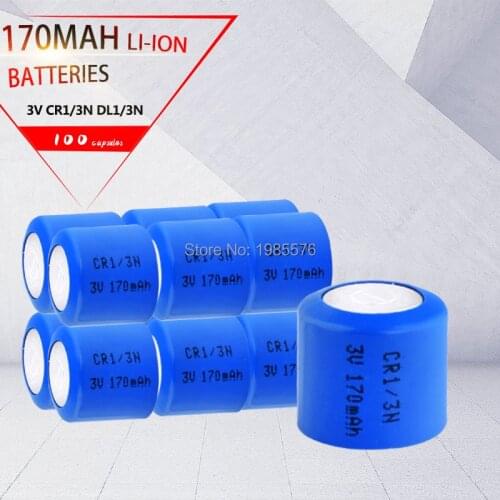 100pcs CR1/3N DL1/3N 3V Camera Locator Button Li-ion batteries DL1/3N CR1/3 1/3N CR13N 13N CR13