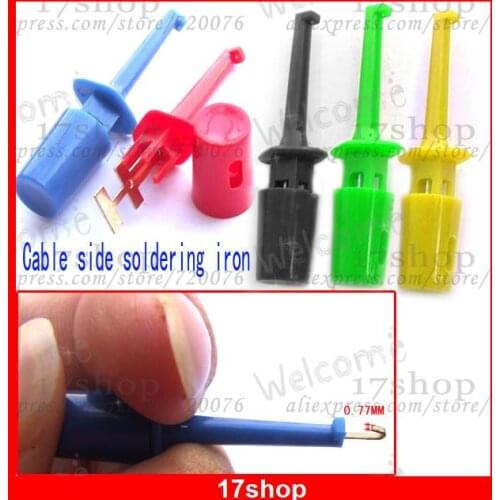 100 pcs X 5color Grabbers Probes IC SMT Test Hook Side Cable clip