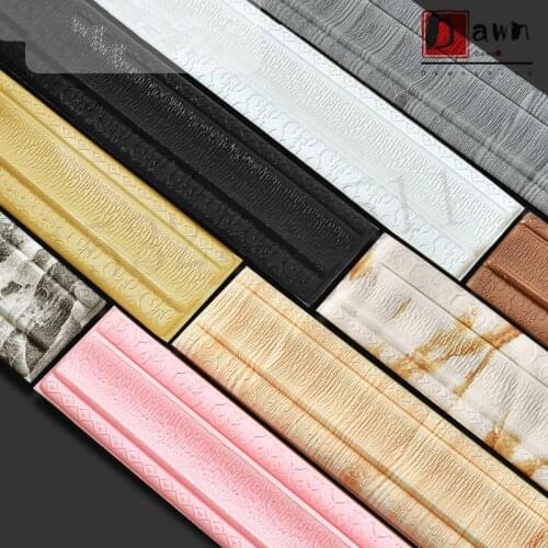 3D Border Wall Sticker Waterproof Top Corner Line Wall Edge Strip Wall Waist Line Sticker Tiles Wallpaper Border Home Wall Decor