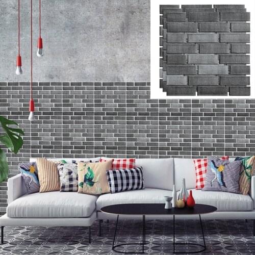 3D Waterproof Wallpaper Brick DIY Stickers Self-Adhesive TV Backdrop Decal For Kids Room Kitchen Wall Decor