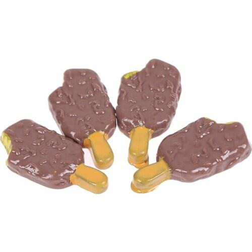 1:12 Dollhouse Miniature Food Chocolate Popsicles Doll Kitchen Accessories 4Pcs